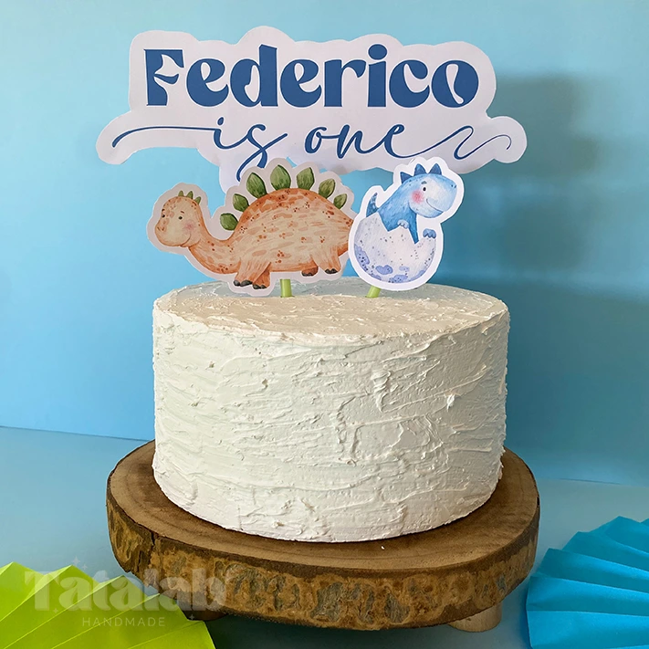 cake topper party kit tema dinosauri